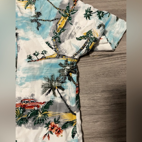 Campia Men’s Extra Large Hawaiian Beach Print Button Up Short Sleeve Shirt - Picture 5 of 13